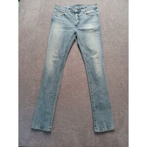 MNML Jeans Men's Size 34 Light Wash Skinny Zip‎ Hem Stretch Denim Tall